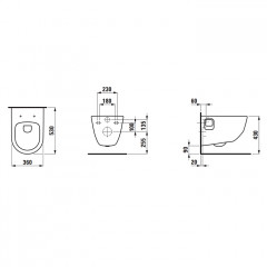 LAUFEN PRO подвесной унитаз Rim 530 x 360 x 345 мм + сиденье с механизмом мягкого закрывания, белый