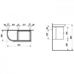 LAUFEN PALACE База под раковину 840x375x450 мм, 2 ящика, 1 дверца, петли слева, для раковины 816702, белый матов(со склада продаем с 8.1670.2.000.104)
