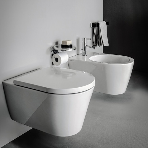 LAUFEN KARTELL Унитаз подвесной 545х370х430 мм., безободковый смыв Rimless, c покрытием LCC, цвет белый