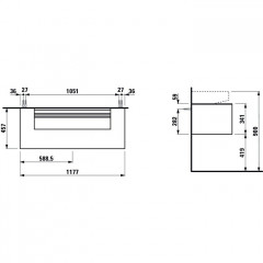 Laufen Sonar SONAR раковина для установки на поверхность 1000x420x140 мм, 1 отв для смесителя по центру, цвет белый (Цена со складов РФ)