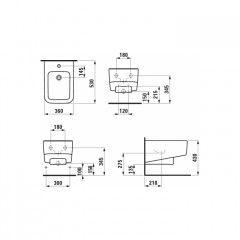 LAUFEN PRO S Биде подвесное 530x360x300 мм., с 1 отв для смесителя, с переливом, цвет белый