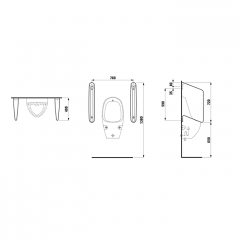 Laufen Rion керамическая перегородка 400x90x720 мм для писсуара, белый