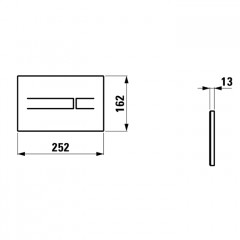 Laufen LIS AW3 панель смыва бесконтактная стеклянная 250x15x160 мм AW3 двойной смыв, цвет белый глянец (без блока питания 8.9866.0.000.000.1)