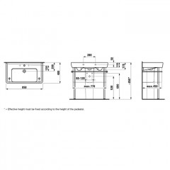 LAUFEN Pro Раковина накладная 85х48х11,5 см., с 1 отверстием для смесителя, цвет белый