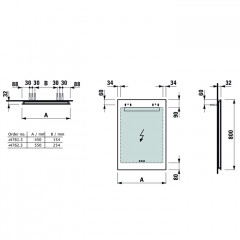 Laufen Leelo зеркало 450x 38/32x800 мм, горизонт LED-подсветка, вкл от общего выключателя, 3 сенс. выкл (вкл-выкл/диммер/изменение цвета)
