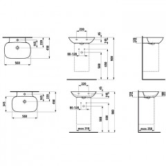 Laufen INO Раковина 560х450х120мм без отв. под смеситель, цвет: белый