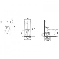 LAUFEN KARTELL Унитаз приставной 560x370x430мм, безободковый смыв Rimless, цвет белый