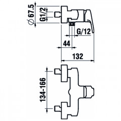 Laufen Citypro смеситель для душа, настенный, однорычажный, с одним выходом, без аксессуаров, цвет хром