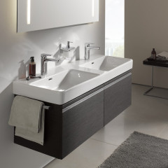 LAUFEN PRO S Раковина двойная 1300x465х175 мм с 1 отв под смеситель на каждую раковину, цвет белый глянцевый