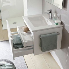 Laufen PRO S комплект: шкафчик с раковиной, 800х500х460 мм, с раковиной Slim 800 мм, 1 внутренний ящик, вкл.органайзер для ящика, белый матовый