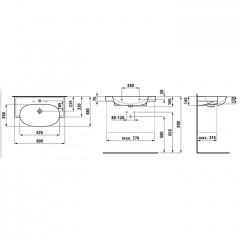 Laufen New Classic Раковина накладная овальная 800х480х75 мм, с 3 отв под смеситель,с переливом, цвет белый матовый
