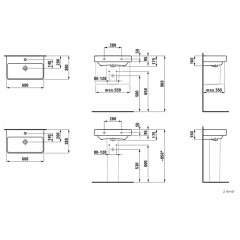 Laufen Pro S Раковина 60х38 см, без отв. для смесителя, цвет белый