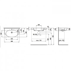 Laufen New Classic Раковина накладная овальная 800х480х75 мм, с 3 отв под смеситель, без перелива, цвет белый