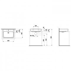 Laufen Pro S раковина для установки на поверхность, 600x480x115 мм, отверстие для смесителя по центру, цвет белый