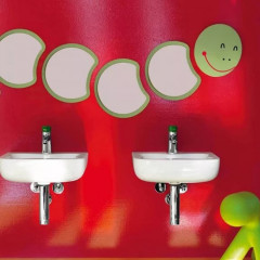 Laufen FLORAKIDS зеркало 328x21x375 мм, "туловище гусеницы", зеленый