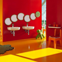 Laufen FLORAKIDS зеркало 328x21x375 мм, "туловище гусеницы", зеленый