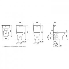 LAUFEN Lua Унитаз моноблок 650х360х420 мм,слив универсальный, смыв безободковый, для бачка 8.2708.1/2/3, цвет белый глянец