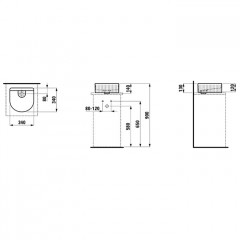 Laufen Sonar Раковина 340x340х130мм без перелива, без отв. под смеситель, с текстурой, цвет: белый