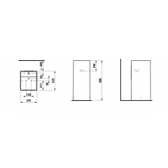 Laufen Kartell Свободност раковина 375х435х900мм без перелива, с 1 отв. под смеситель, цвет: с серыми линиями