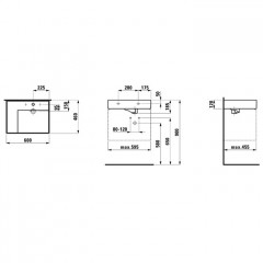 Laufen Kartell Раковина 600х460х120мм без перелива, с 1 отв. под смеситель, цвет: белый
