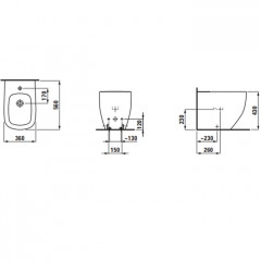 Laufen Palomba Биде напольное 560x360x430мм с 1 отв. под смеситель, цвет: белый