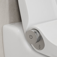 Laufen Cleanet Riva Унитаз-биде подвесной 600х395х405мм, безободк с пультом д/у с сенс.экраном, съемное сиденье , цвет черный глянц (ВРЕМЕННО не пост)