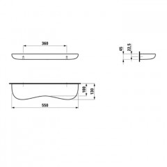 LAUFEN Florakids Полка "облако" подвесная керамическая 550x130x55 мм, белый