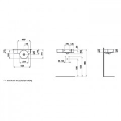 Laufen VAL Раковина мини полка слева, 550x315x115 мм, отв. под смеситель справа, подрезаемая до 430 мм, цвет: белый (без полотенцедержателя!)
