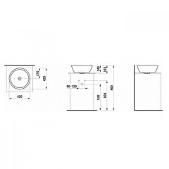 LAUFEN Pro B Раковинакруглая накладная 420х420 мм, цвет белый