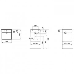Kartell by laufen мини-раковина со скрытым сливом 460x460x120 мм, отверстие для смесителя, без отверстия перелива, цвет белый матовый