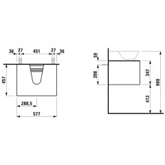 Laufen New Classic База под раковину подвесная , 580х450х350 мм, 1 ящик, цвет серый (для раковины 816852)