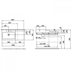 Laufen Living City Раковина 1000х460х140мм без отв. под смеситель, цвет: белый