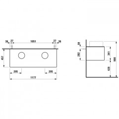 Laufen SONAR шкафчик под раковину, 1175х455х340 мм, 1 ящик, с отв.слева и справа, для 812340, 812341, 812342, 812343, медь и черный мрамор