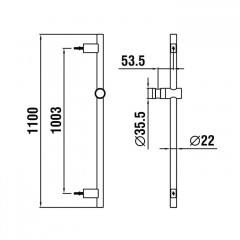 Laufen Twingliss душевая штанга 600 мм, цвет хром