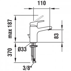 Laufen Citypro смеситель для раковины однорычажный, излив 110 мм, без донного клапана, цвет хром