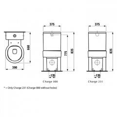 Laufen VAL Бачок для моноблока с механизмом слива, подвод сзади, цвет: белый