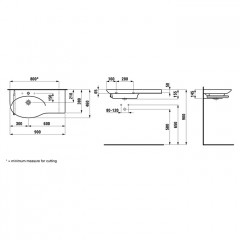 Laufen Palace Раковина 900х460х65 мм, без отв под смеc, без перелива. столешница справа, цвет белый (Не производится!)