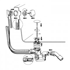 Laufen Слив-перелив для ванны пластик, цвет хром