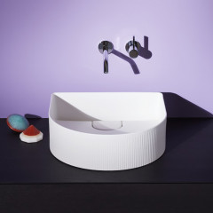 Laufen Sonar Раковина 410x365х130мм без перелива, без отв. под смеситель, с текстурой, цвет: белый глянец