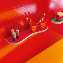 LAUFEN Florakids Полка "облако" подвесная керамическая 550x130x55 мм, цвет белый и красный