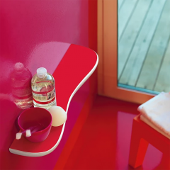 LAUFEN Florakids Полка "облако" подвесная керамическая 550x130x55 мм, цвет белый и красный