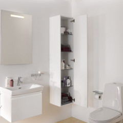 LAUFEN PRO S Высокий шкафчик , 350x335x1650 мм, 1 дверка,4 стеклянные полочки, механизм мягкого закрывания, петли справа, цвет белый матовый