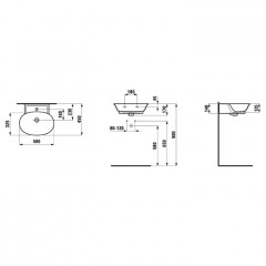 Laufen New Classic Раковина подвесная овальная 500х450х135 мм, с 1 отв под смеситель,с переливом, цвет белый
