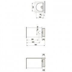 Laufen Sonar Раковина 410x365х130мм без перелива, без отв. под смеситель, с текстурой, цвет: белый глянец