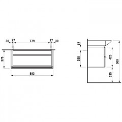 Laufen Palace Раковина консоль подвесная/накладная 900х510х110 мм, с 1 отв под смесит, без полотенцедерж, цвет белый (Продаем только с базой 4.0125.2)