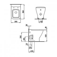 Laufen Palace Унитаз напольный 560х360х430 мм, выпуск универсальный, цвет белый (НЕ произв!)