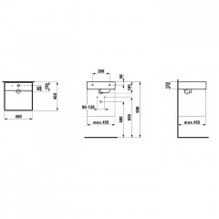 Laufen Kartell Раковина 460x460х120мм без перелива, с 1 отв. под смеситель, со скр сливом, с покр. LLC, цвет: белый