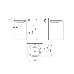 Laufen Palomba раковина, встраиваемая сверху, цвет белый