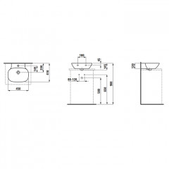 Laufen INO Раковина 450х410х120мм с 1 отв. под смеситель, цвет: белый
