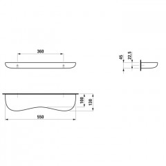 LAUFEN Florakids Полка "облако" подвесная керамическая 550x130x55 мм, цвет белый и красный